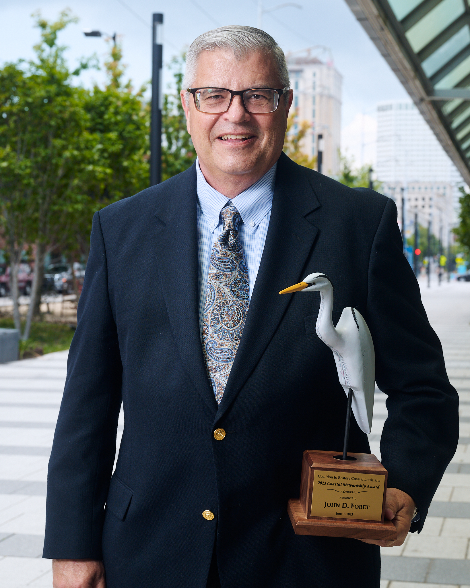 Dr. John Foret with Coastal Stewardship Award